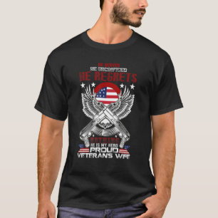 Proud Veterans Ehefrau US-Flagge Vintag T-Shirt