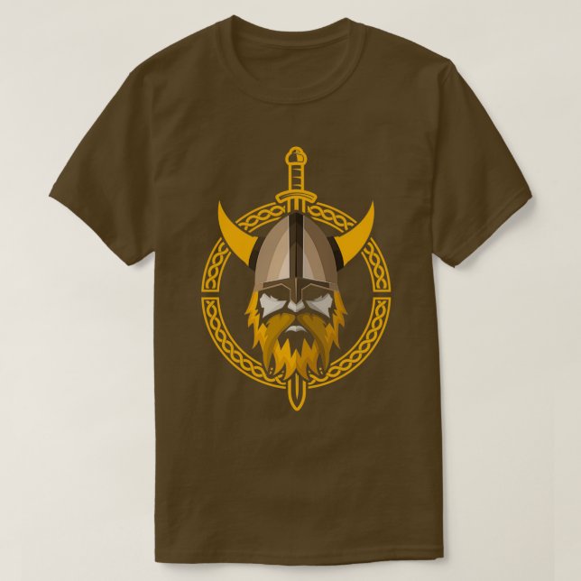Proud Viking Warrior mit Bart Helmet T-Shirt (Design vorne)