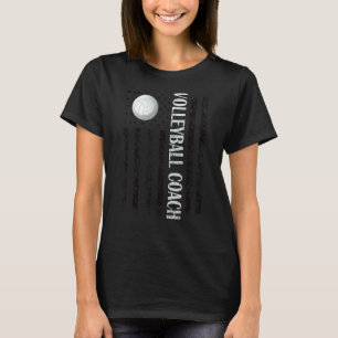 Proud Volleyball Coach US Flag Volleyball Gecoacht T-Shirt
