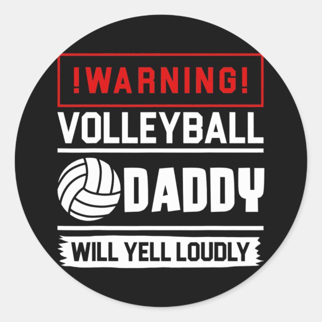 Proud Volleyball Daddy Funny Größter Fan Will Runder Aufkleber (Vorderseite)