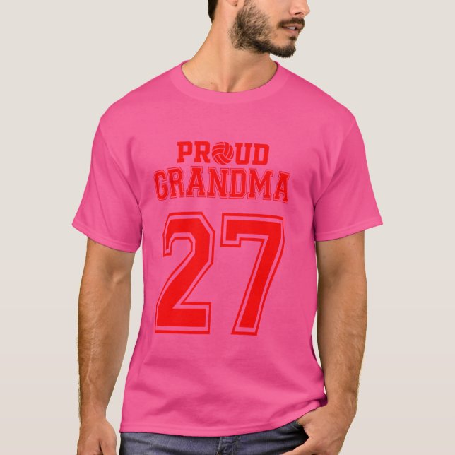 Proud Volleyball Oma Number 27 R T-Shirt (Vorderseite)