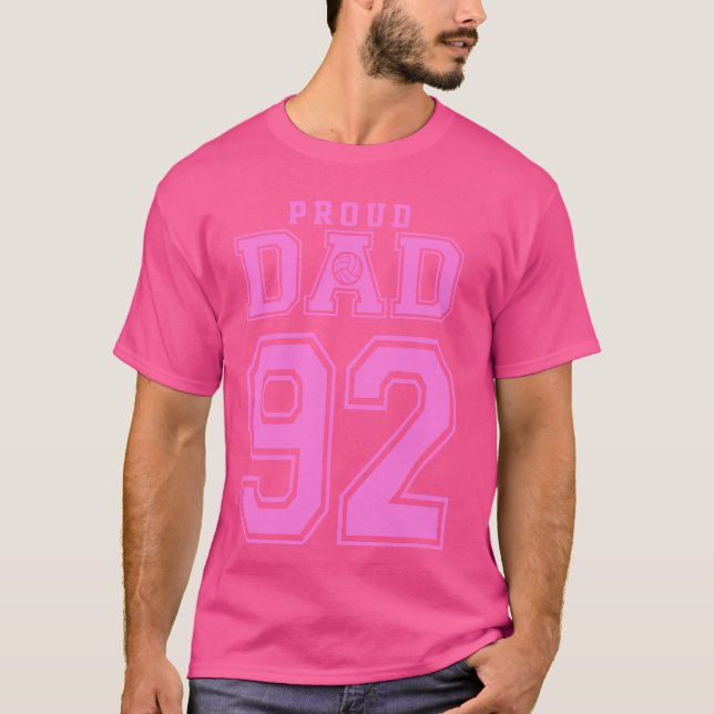 Proud Volleyball Vater Nummer 92 P T-Shirt (Vorderseite)