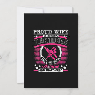 Proud Wife Of An Awesome Electrician Gift Mitteilungskarte
