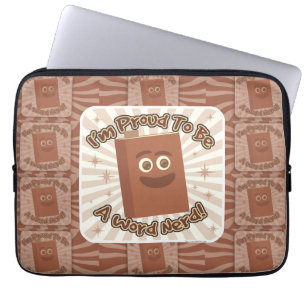 Proud Word Nerd Pattern Slogan Fun Art Laptopschutzhülle