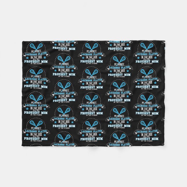 Proudest Lacrosse Mama in der Stands Lacrosse Mama Fleecedecke (Vorderseite (Horizontal))