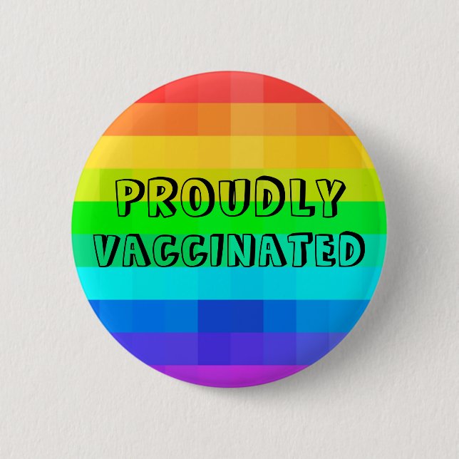 Proudi geimpft - Rainbow Covid Impfung Button (Vorderseite)