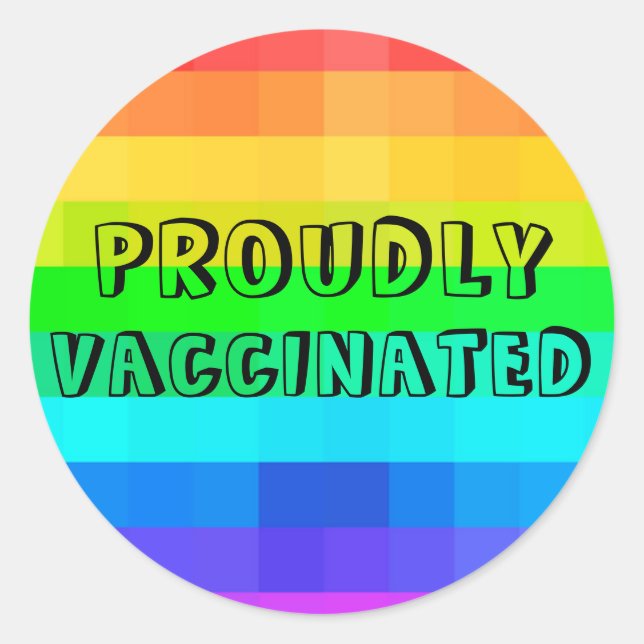 Proudi geimpft - Rainbow Covid Impfung Runder Aufkleber (Vorderseite)