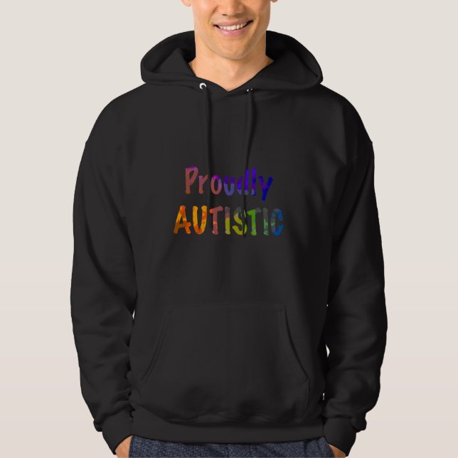 Proudly Autistic Rainbow Hoodie (Vorderseite)