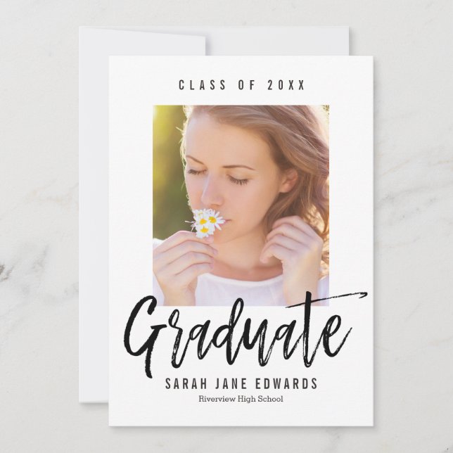 Proudly Brushed Abschluss Foto Ankündigung (Vorderseite)