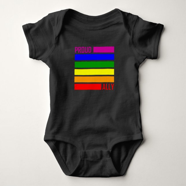PROUELL FLAG LGBT-Pride Monat LGBTQ Rainbow Baby Strampler (Vorderseite)