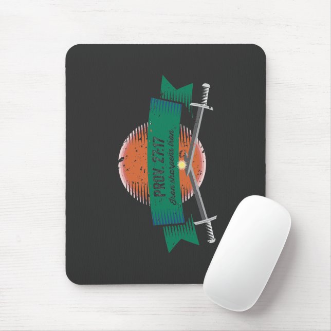 Prov. 27:17 Eisen-Sharpens-Eisen Mousepad (Mit Mouse)