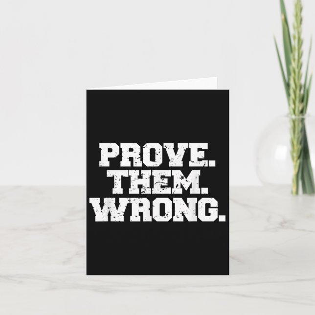 Prove Them Wrong Workout Training Motivation Logo  Karte (Vorderseite)