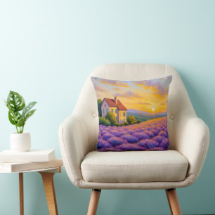 Provençal Lavender Sunset Pillow Kissen