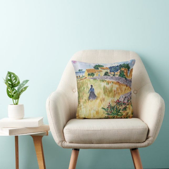 Provence Bauernhof im Stil von Van Gogh Kissen (Stuhl )