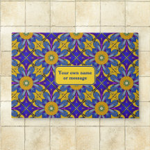 Provence Blue & Yellow Sunflower - Roman Mosaik