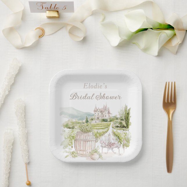 Provence Elegante Pappteller (Hochzeit)