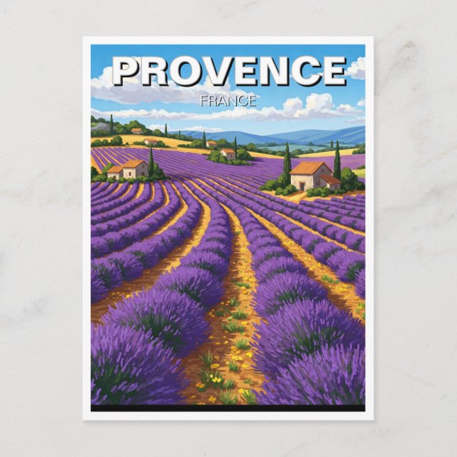 Provence France Lavender Fields Travel Postkarte (Vorderseite)