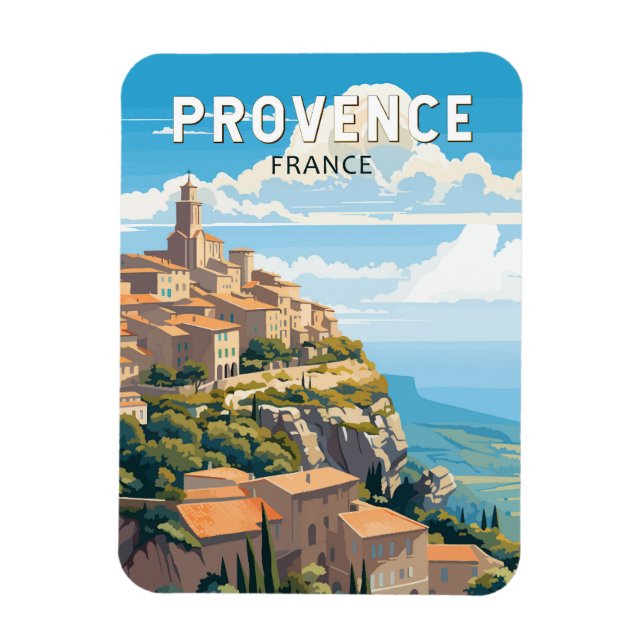 Provence France Travel Art Vintag Magnet (Vertikal)