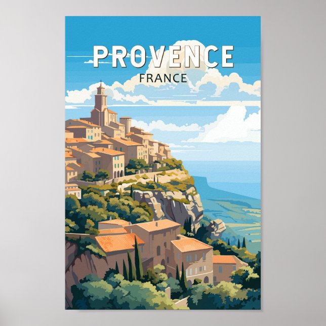 Provence France Travel Art Vintag Poster (Vorne)