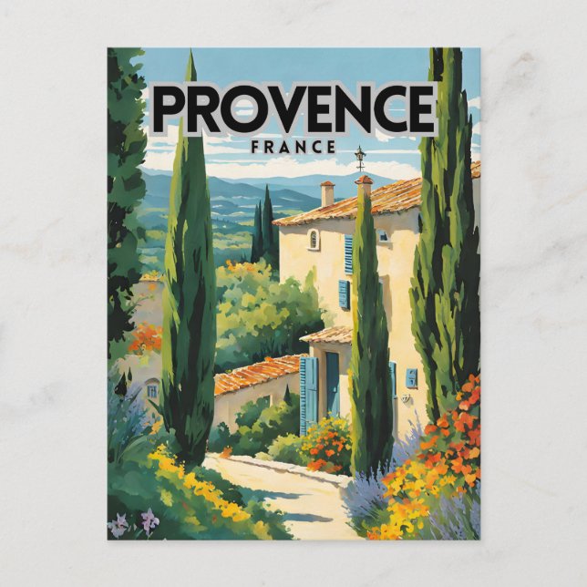 Provence France Travel Poster Postkarte (Vorderseite)