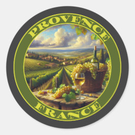 Provence France Weinland Runder Aufkleber