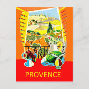 Provence, Frankreich, Blick aus dem Fenster, Vinta Postkarte