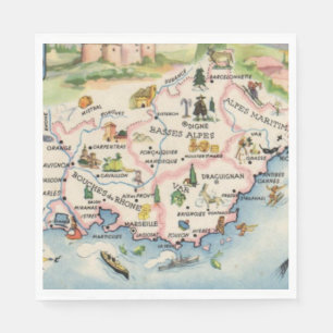 Provence Frankreich Karte Serviette