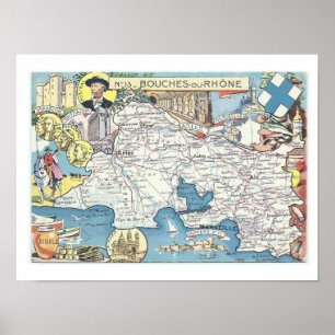 Provence Frankreich Vintage Karte Poster