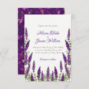 Provence lavander violet Hochzeit Einladung