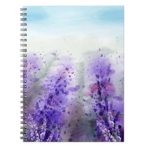 Provence Lavendel: Vintages Wasserfarbfeld Notizblock