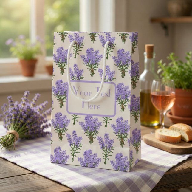 Provence Lavender Bunches Geschenktasche Mittlere Geschenktüte (Von Creator hochgeladen)