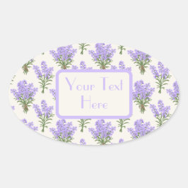 Provence Lavender Bunches Ovaler Aufkleber