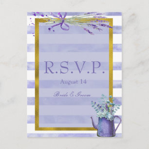 Provence Lavender Lila Blume Hochzeit RSVP Einladungspostkarte