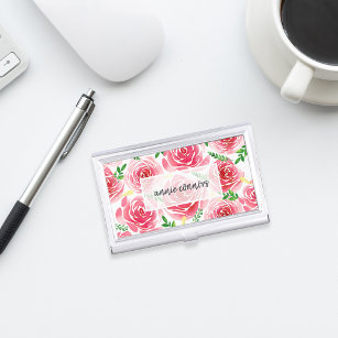 Provence-Rose Personalisiert Visitenkarten Etui