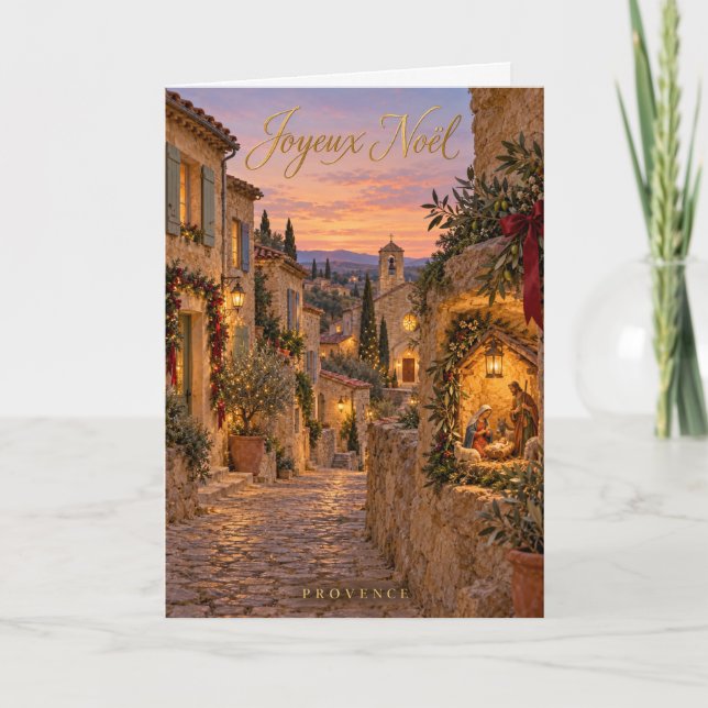 Provence-Weihnachtskrippe Feiertagskarte (Vorderseite)