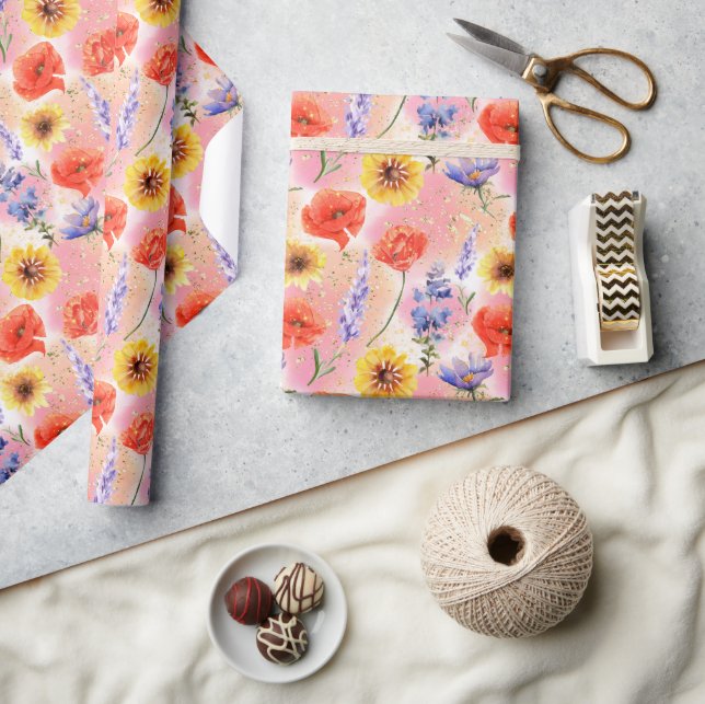 Provence-Wildblumen Geschenkpapier (Kunsthandwerk)