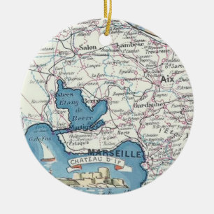 Provenz Frankreich Vintage-Karte Ornament