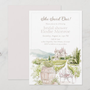 Provenzalisch elegante Château-Hochzeit im französ Einladung