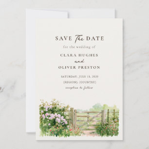 Provenzalische Landstraße blühende Hecke Hochzeit Save The Date