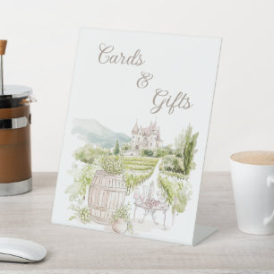 Provenzalische Schloss Französische Brautkarten & Sockelschild