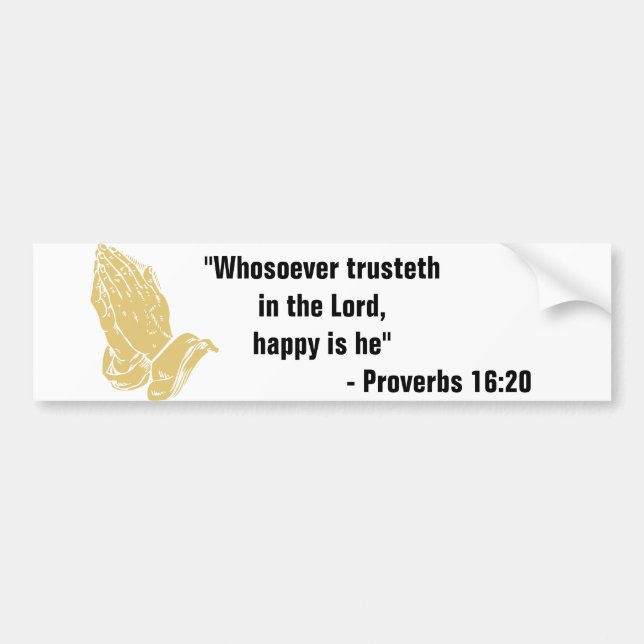 Proverbes 16:20 Sticker pare-chocs (Devant)