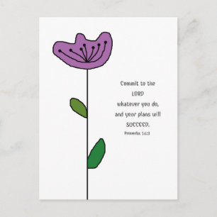 Proverbes 16:3 Carte postale Écriture