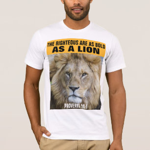 PROVERBES 28:1 BOLD COMME UN LION, T-SHIRTS CHRÉTI