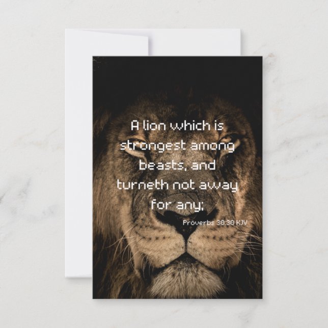 Proverbes 30:30 KJV Bible Verse Carte de voeux pla (Devant)