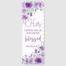 Proverbes 31:28 Personnaliser Purple Floral Christ