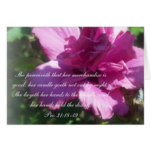 Proverbes 31 Collection ~ Proverbes 31: 18-19 (Devant horizontal)