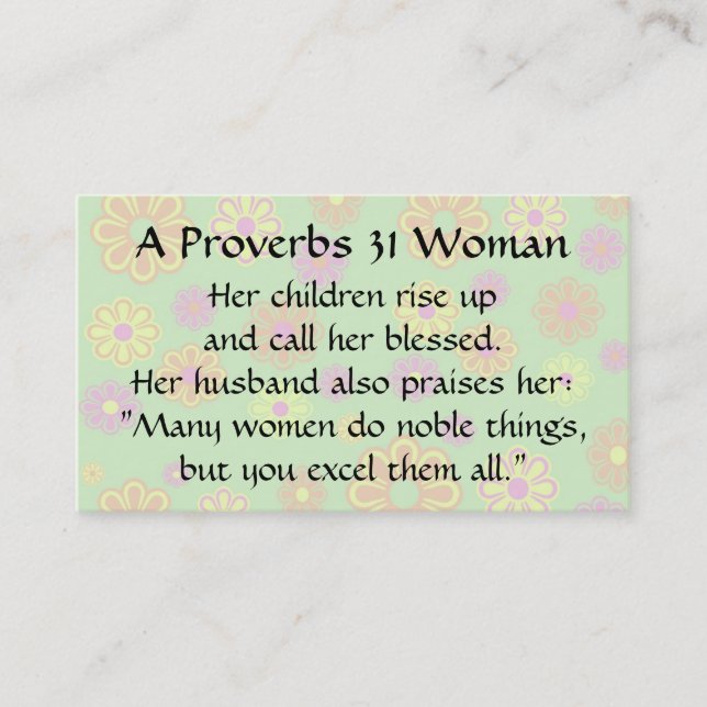 Proverbes 31 Femme Maman Carte d'appel Mod super (Devant)