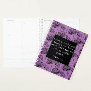 Proverbes 31 Femme Purple Floral Christian Planner