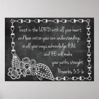 Proverbes 3:5-6 Poster style tableau de bord