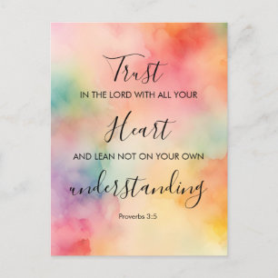 Proverbes 3:5 Bible Verset carte mémoire